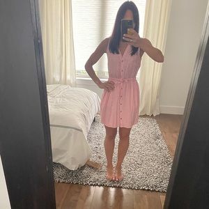 Abercrombie Sleeveless collared button down stripe dress . Size xs